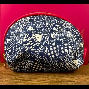 Lilly Pulitzer Blue/ White Fish Small Make-up Bag